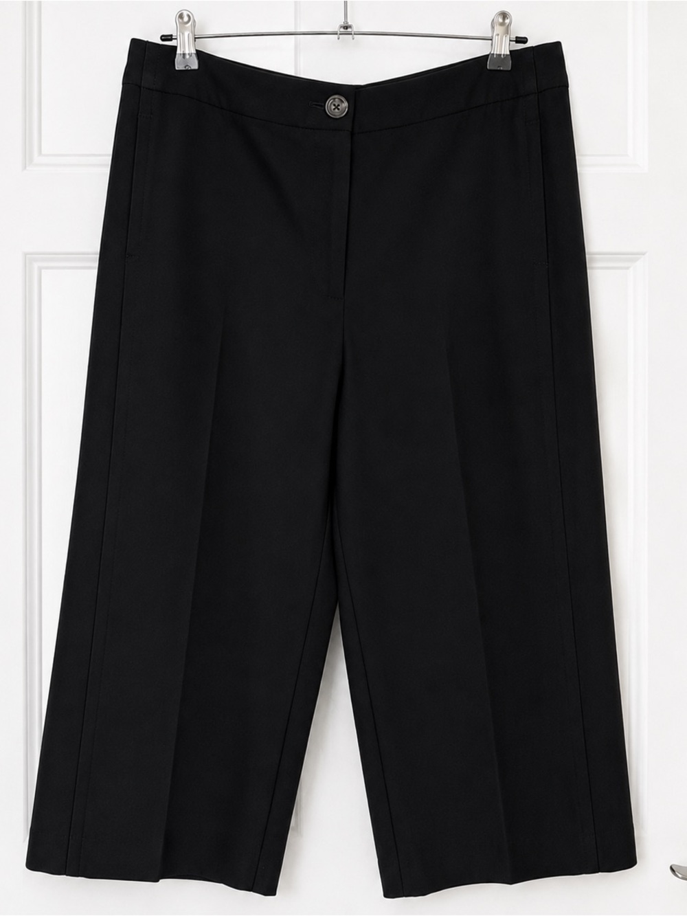 Ann Taylor The Kate Wide Leg Crop‎ Culottes Pants Black Poetcore Midsize Fashion
